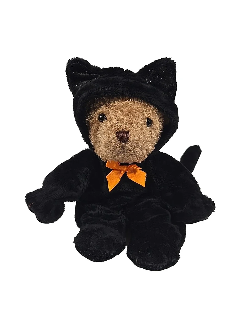 Galerie Halloween Teddy Bear Black Cat Costume Stuffed Animal Toy Velvet 12 Inch